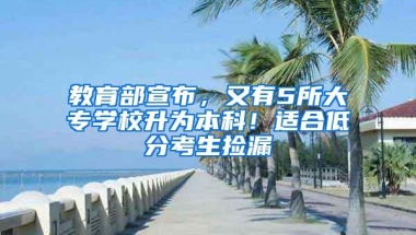 教育部宣布，又有5所大专学校升为本科！适合低分考生捡漏