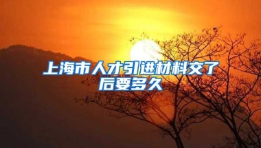 上海市人才引进材料交了后要多久