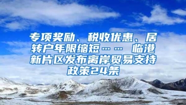 专项奖励、税收优惠、居转户年限缩短…… 临港新片区发布离岸贸易支持政策24条