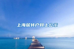 上海居转户网上公示