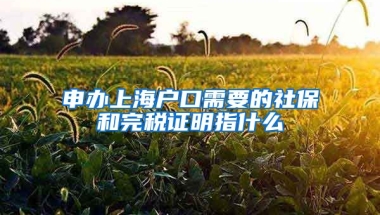 申办上海户口需要的社保和完税证明指什么