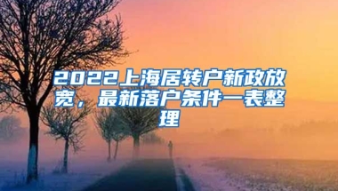 2022上海居转户新政放宽，最新落户条件一表整理