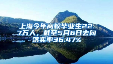 上海今年高校毕业生22.7万人，截至5月6日去向落实率36.47%