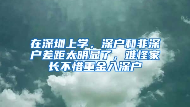 在深圳上学，深户和非深户差距太明显了，难怪家长不惜重金入深户