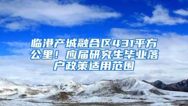 临港产城融合区431平方公里！应届研究生毕业落户政策适用范围