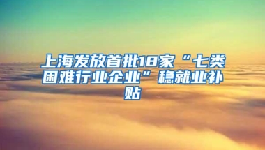 上海发放首批18家“七类困难行业企业”稳就业补贴