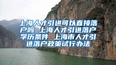 上海人才引进可以直接落户吗 上海人才引进落户学历条件 上海市人才引进落户政策试行办法