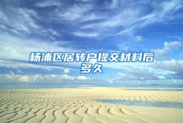 杨浦区居转户提交材料后多久