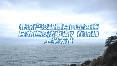 非深户没租赁合同是否连民办也没法申请？在深圳上学太难