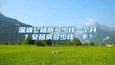 深圳公租房多少钱一个月？安居房多少钱一平？