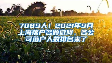 7089人！2021年9月上海落户名额微降，各公司落户人数排名来了