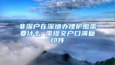 非深户在深圳办理护照需要什么 需提交户口簿复印件