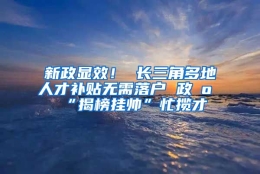 新政显效！ 长三角多地人才补贴无需落户 政府“揭榜挂帅”忙揽才