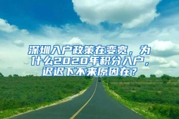 深圳入户政策在变宽，为什么2020年积分入户，迟迟下不来原因在？