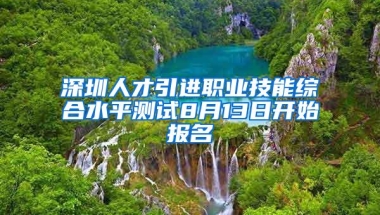 深圳人才引进职业技能综合水平测试8月13日开始报名