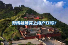 有钱就能买上海户口吗？