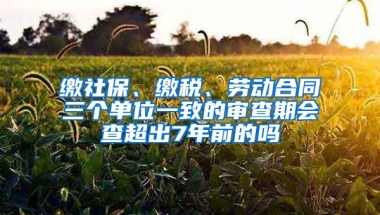 缴社保、缴税、劳动合同三个单位一致的审查期会查超出7年前的吗