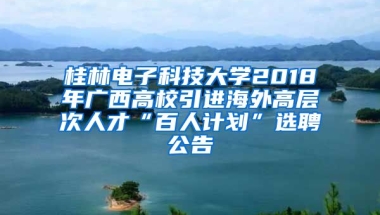 桂林电子科技大学2018年广西高校引进海外高层次人才“百人计划”选聘公告