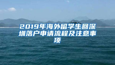 2019年海外留学生回深圳落户申请流程及注意事项