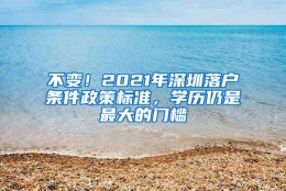 不变！2021年深圳落户条件政策标准，学历仍是最大的门槛