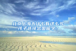 北京上海为什么有这么多孩子选择出国留学？