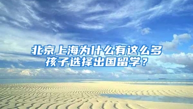 北京上海为什么有这么多孩子选择出国留学？