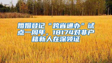 婚姻登记“跨省通办”试点一周年，18174对非户籍新人在深领证