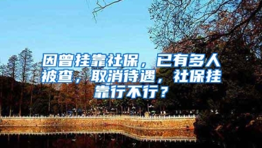 因曾挂靠社保，已有多人被查，取消待遇，社保挂靠行不行？