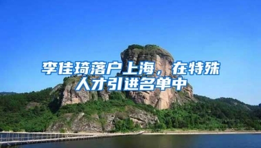 李佳琦落户上海，在特殊人才引进名单中