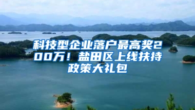 科技型企业落户最高奖200万！盐田区上线扶持政策大礼包