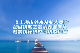 《上海市外来从业人员参加城镇职工基本养老保险政策执行研究》访谈提纲