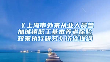 《上海市外来从业人员参加城镇职工基本养老保险政策执行研究》访谈提纲