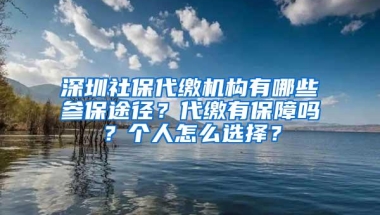 深圳社保代缴机构有哪些参保途径？代缴有保障吗？个人怎么选择？