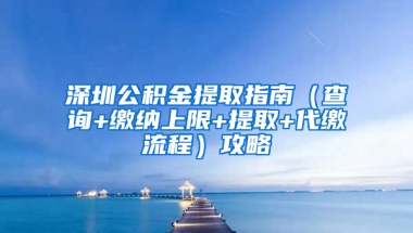 深圳公积金提取指南（查询+缴纳上限+提取+代缴流程）攻略