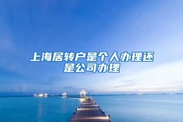 上海居转户是个人办理还是公司办理