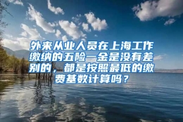 外来从业人员在上海工作缴纳的五险一金是没有差别的，都是按照最低的缴费基数计算吗？