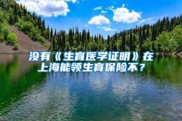 没有《生育医学证明》在上海能领生育保险不？