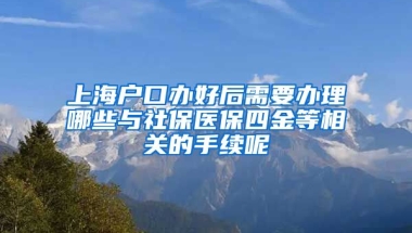 上海户口办好后需要办理哪些与社保医保四金等相关的手续呢