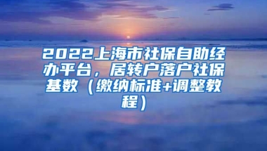 2022上海市社保自助经办平台，居转户落户社保基数（缴纳标准+调整教程）