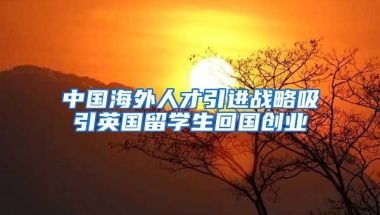 中国海外人才引进战略吸引英国留学生回国创业