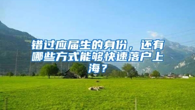 错过应届生的身份，还有哪些方式能够快速落户上海？