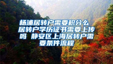 杨浦居转户需要积分么 居转户学历证书需要上传吗 静安区上海居转户需要条件流程