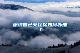 深圳自己交社保如何办理？