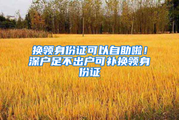 换领身份证可以自助啦！深户足不出户可补换领身份证