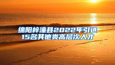 绵阳梓潼县2022年引进15名其他类高层次人才