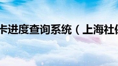 上海社保卡进度查询系统（上海社保卡进度查询）