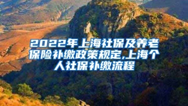 2022年上海社保及养老保险补缴政策规定,上海个人社保补缴流程