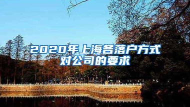 2020年上海各落户方式对公司的要求