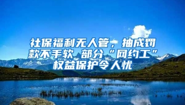 社保福利无人管，抽成罚款不手软 部分“网约工”权益保护令人忧