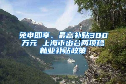 免申即享、最高补贴300万元 上海市出台两项稳就业补贴政策